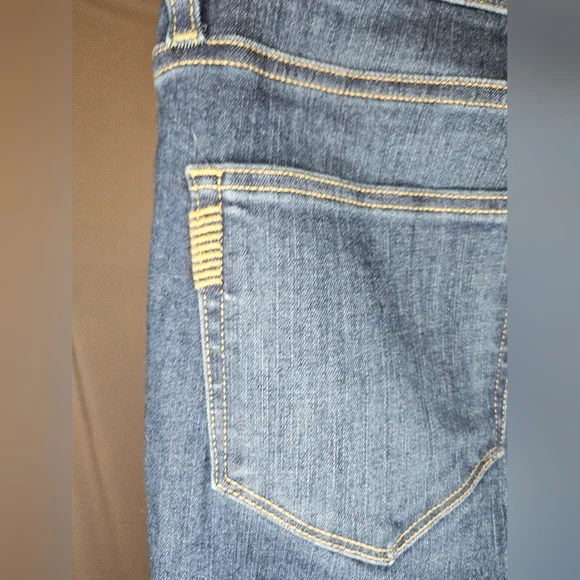 PAIGE High-Rise Straight Leg Jeans Blue Raw Hem - Picture 6 of 9